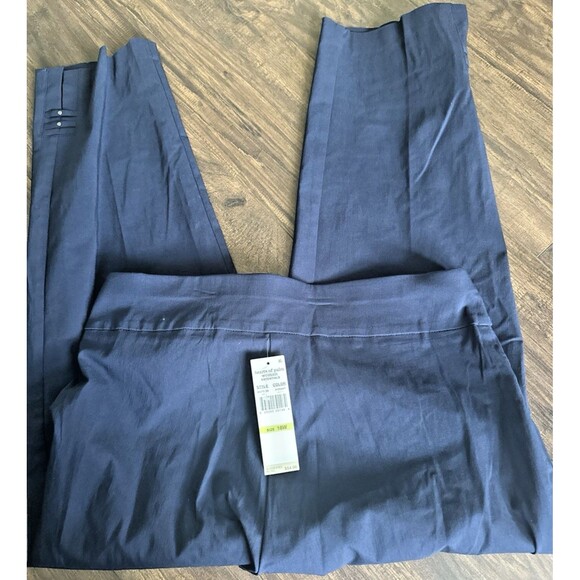 Hearts Of Palms Plus Size Tech Stretch Pant with Elastic Waistband Navy Blue 18W - Picture 10 of 12